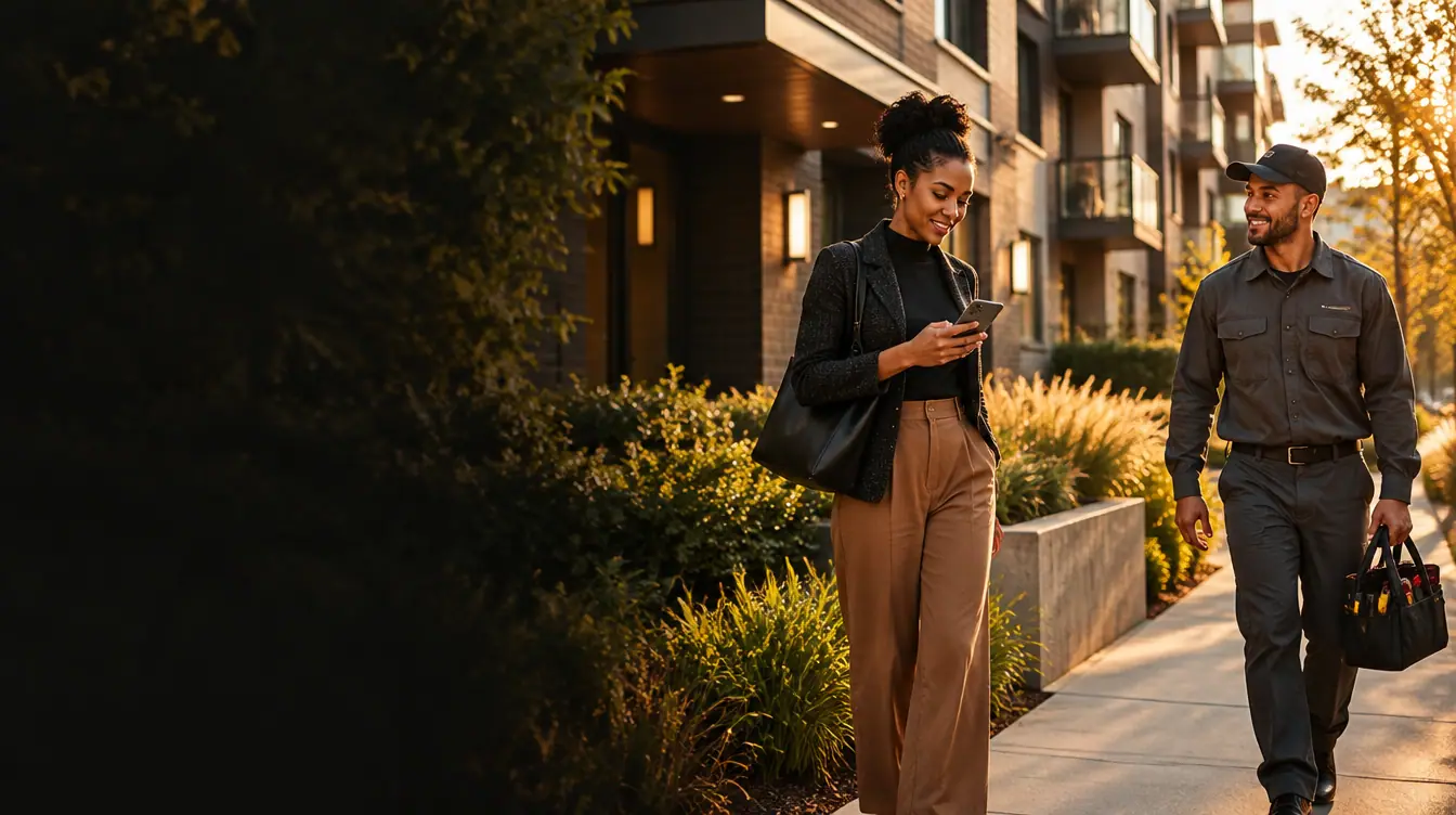 A property manager connecting with a local service professional through Blixxy